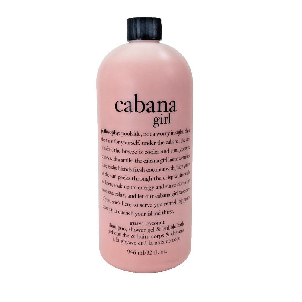 Philosophy Cabana Girl Guava Coconut 3-in-1‎ Shampoo Shower Gel Bubble Bath 32oz